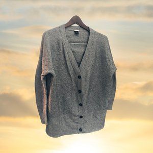 Magaschoni Gray Boyfriend Cardigan Sweater